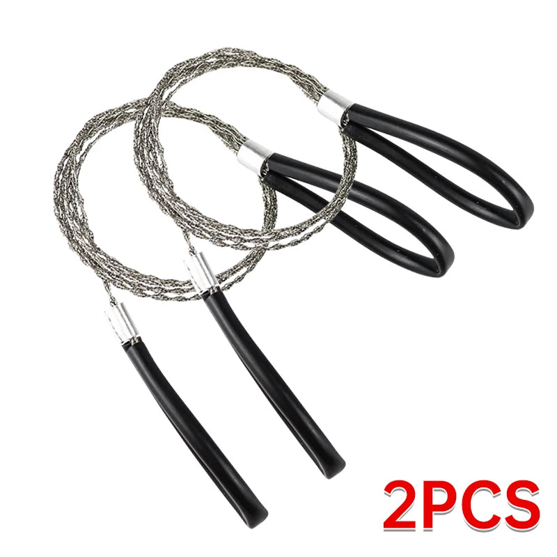 2PCS Portable Stainless Steel Wire Saw Portable PVC Pipe Cable Saw Portable Manual Chain Saw Suitable for Hiking Camping Hunting