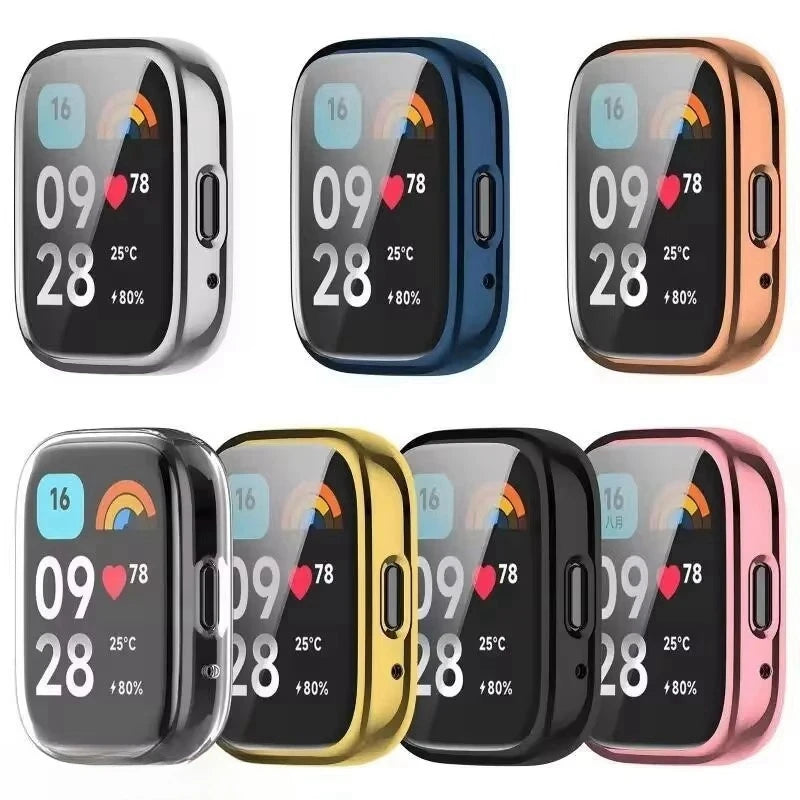 3PCS Soft TPU Case For Redmi Watch 4  3 Active Smart  Watchband Screen Protector Silicone Cover for Xiaomi Redmi Watch4 3Avtive