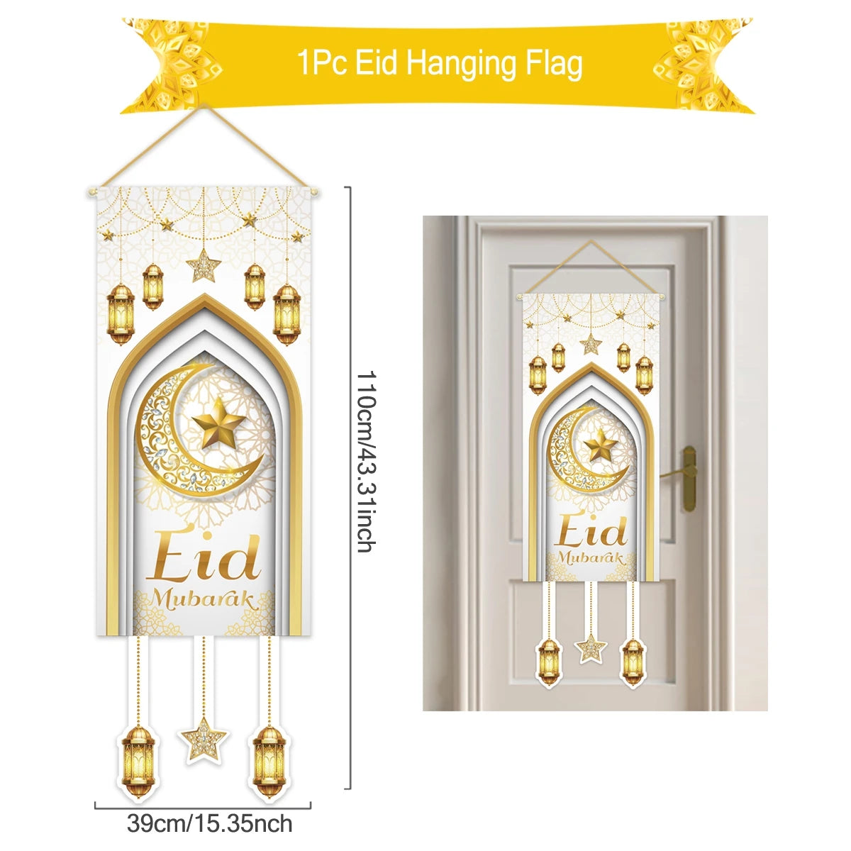 Ramadan Hanging Flag Ramadan Decoration For Home 2024 Kareem Aid EID Mubarak Muslim Islamic Festival Eid Al-fitr Party Supplies