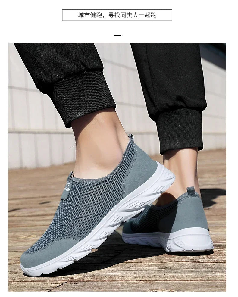 MAEDEF Sneakers Men Summer Casual Shoes Men Mesh Breathable Outdoor Non Slip Sports Shoe Slip on Loafers for Men Plus Size 38-46