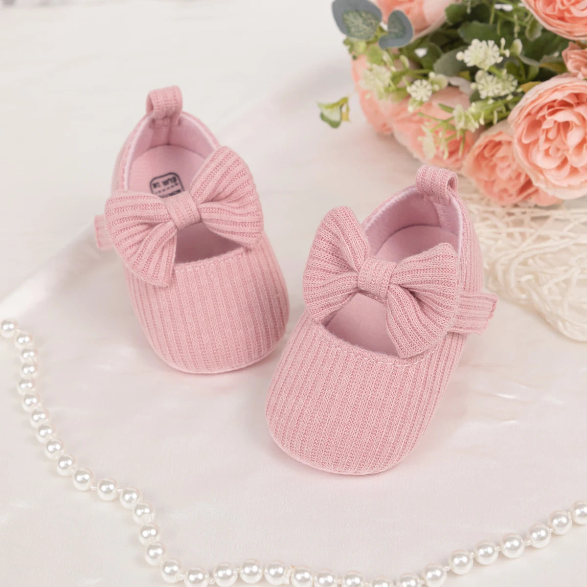 Meckior Spring Autumn Cotton Sole Baby Girl Shoes Newborn Toddler Bow Love First Walkers Anti-slip Baby Casual Shoes Moccasins