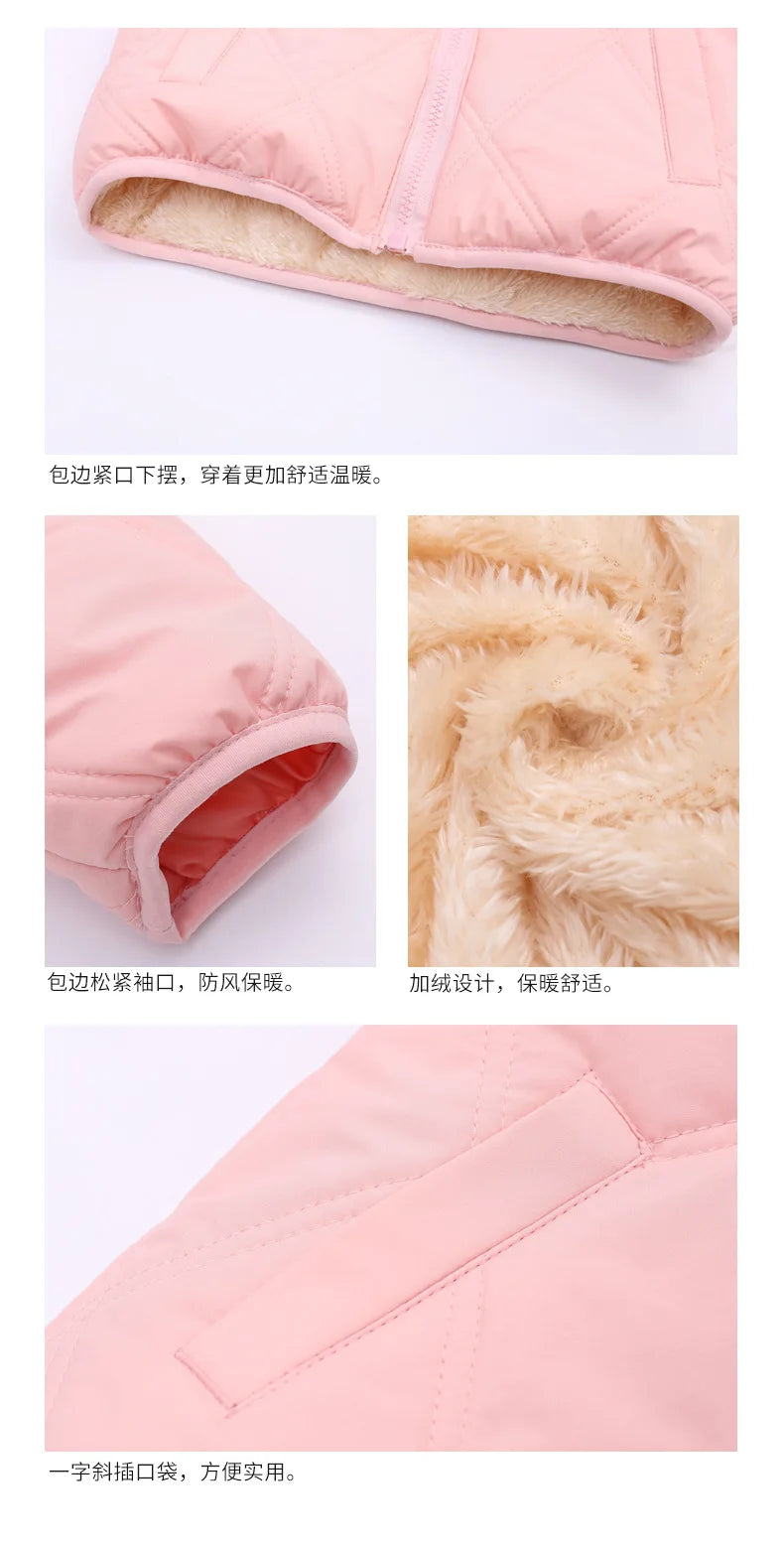 Baby Kids Thick Jacket For Girls Coats Winter Lamb Wool Plus Velvet Coats Toddler Children Outwear 1-6 Year Boys Cotton Jackets