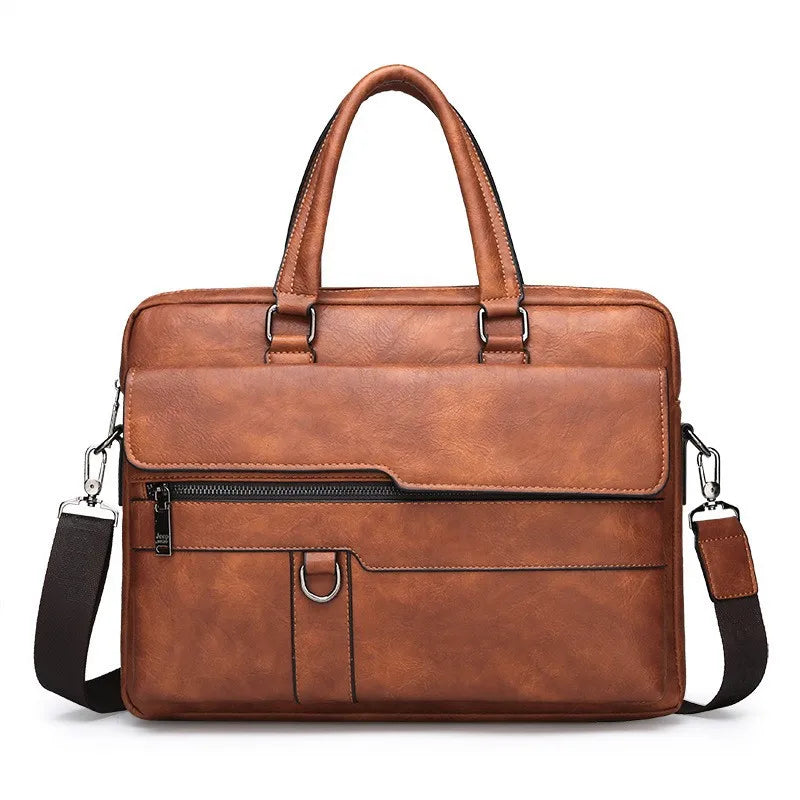 Luxury Brand Business Briefcase Men Leather Handbag For Man Messenger Shoulder Bag Office A4 Laptop Crossbody Bag MaleTote Bags