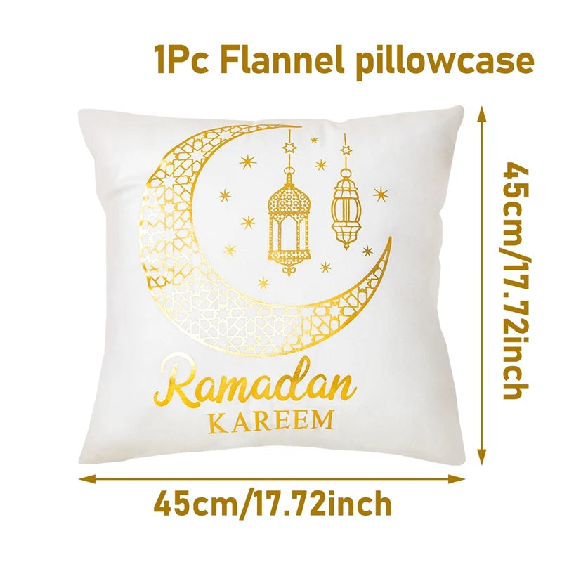 Eid Mubarak Cushion Cover Ramadan Decoration 2025 For Home Gold Foil Pillow Cover Ramadan Kareem Islamic Muslim Eid Al Adha Gift