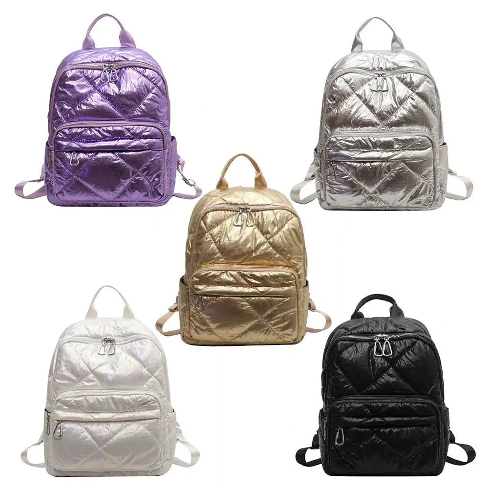 Luxury 2023 Summer Trend Women Backpack Pearl Cotton Bag Pack Travel Student Schoolbag Teen Girls Bookbag рюкзак женс Outdoor