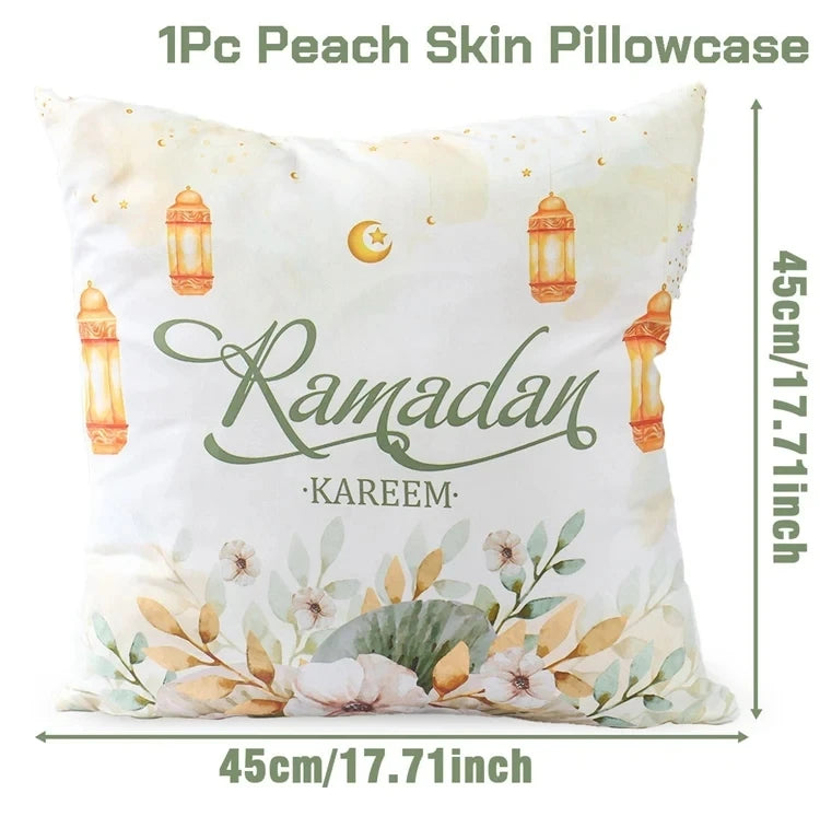 Eid Mubarak Cushion Cover Pillow Case Ramadan Kareem Decoration For Home 2025 Muslim Islam Party Decor Gift Eid Al Adha Supplies