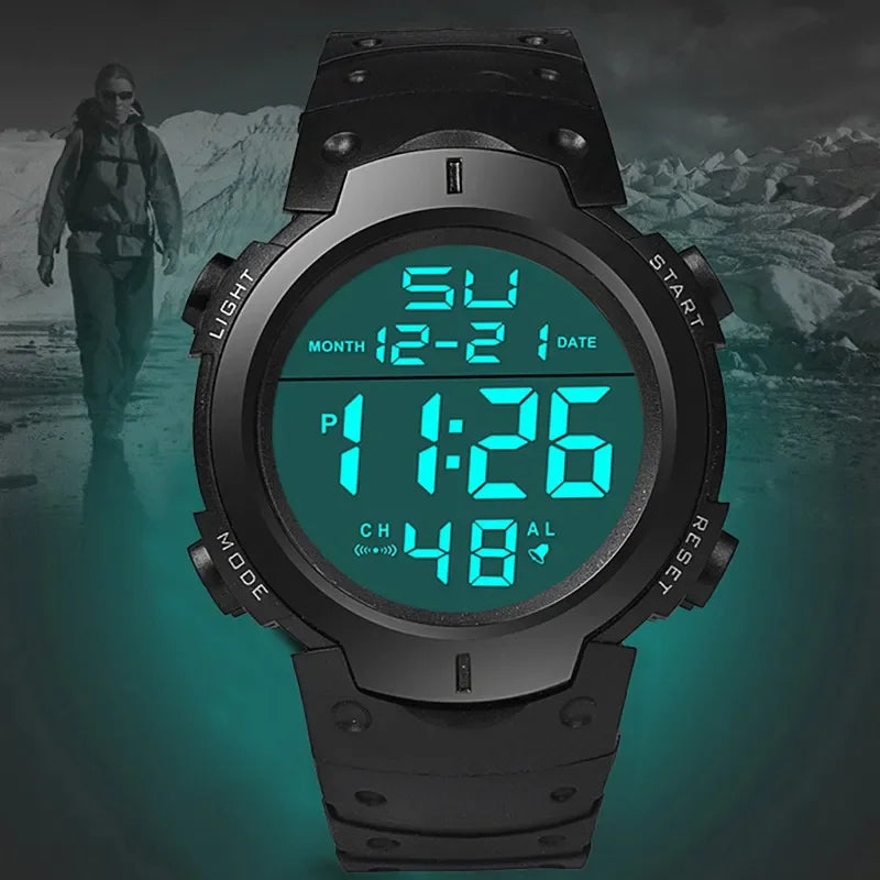 Men Sport LED Watches Top Brand Men Digital Clock Multi-Functional Rubber Man Fitnes Athlete Timekeeping Electronic Watch Reloj