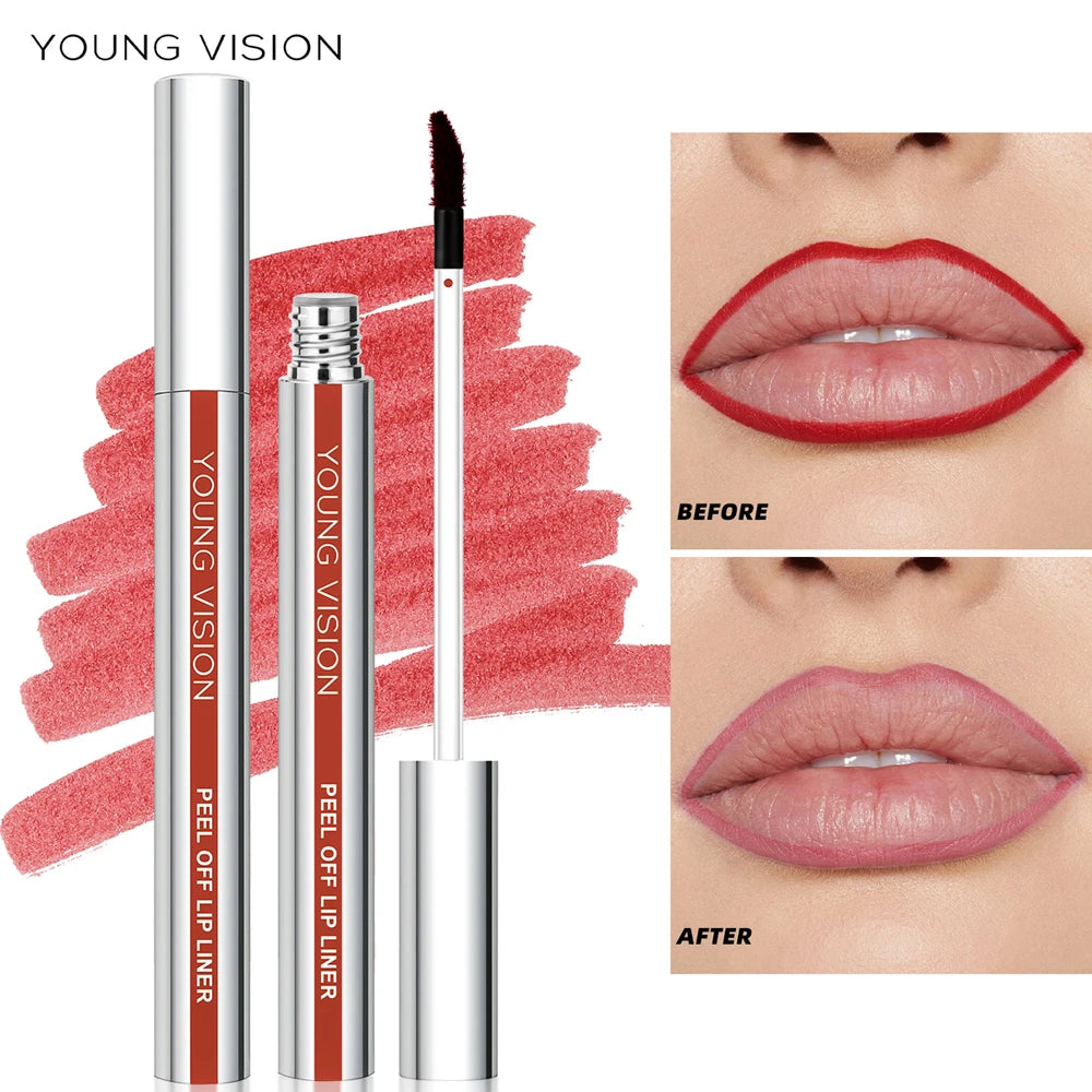 YOUNG VISION Tear-Off Lip Liner Peel-Off Lip Liner Matte Smudge-Free Hook & Loop Lip Pencil Makeup Pencil 3 color