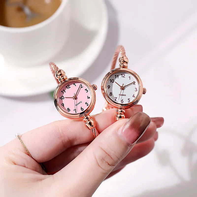 YIKAZE Women Bracelet Watch Small Gold Bangle Women Watches Stainless Steel Retro Ladies Quartz Wristwatch Clock Dress Watch