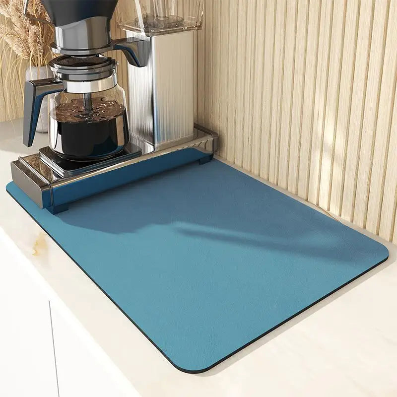 VIKAMA Simple Coffee Dish Mat Drainage Mat Kitchen Bathroom Diatomaceous Earth Washable Non-slip Bottom Dirty Resistant Doormat