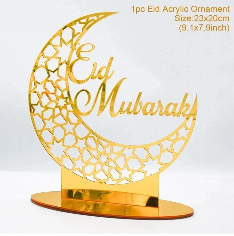 Eid Mubarak Acrylic Ornaments Ramadan Decoration For Home 2025 Ramadan Kareem Islam Muslim Party Supplies Happy Eid Al-fitr