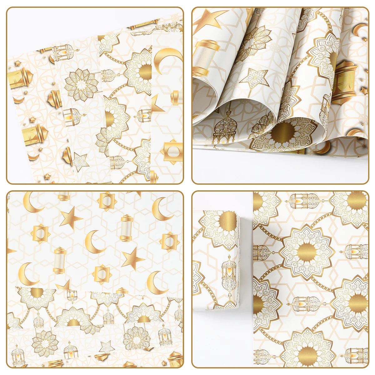 Eid Mubarak Kraft Wrapping Paper Eid Ramadan Kareem Decoration For Home 2025 Islamic Muslim Party Supplies Gifts Eid Al-Fitr