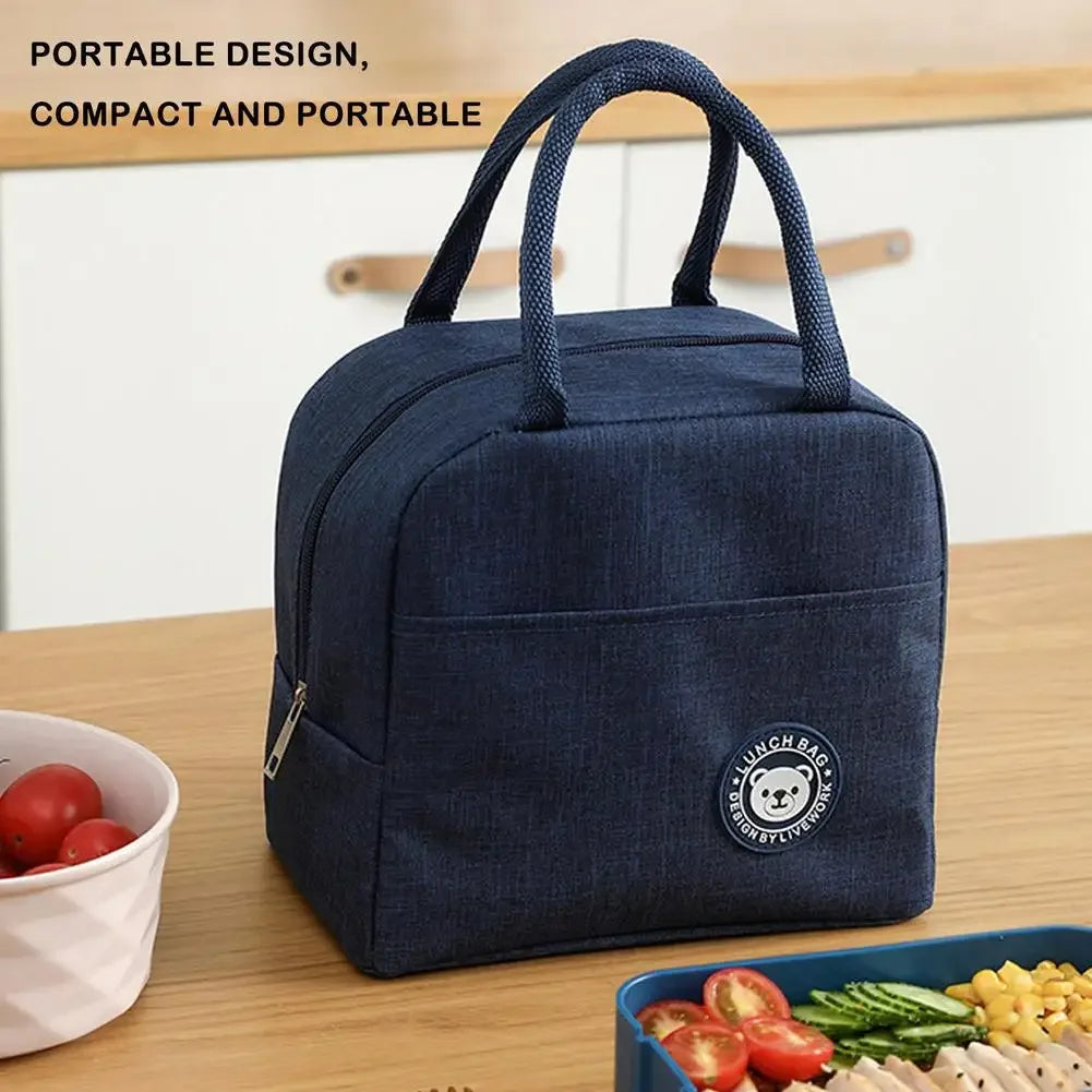 Insulated Lunch Bag Women Kids Cooler Bag Thermal Bag Portable Ice Pack Tote Canvas Food Container Food Picnic Bags