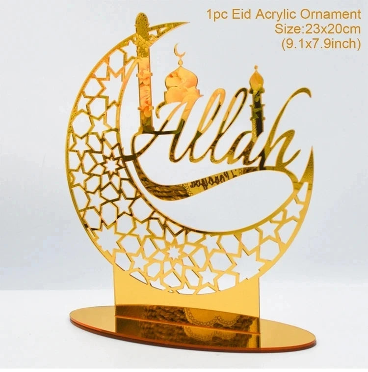 Eid Mubarak Acrylic Ornaments Ramadan Decoration For Home 2025 Ramadan Kareem Islam Muslim Party Supplies Happy Eid Al-fitr