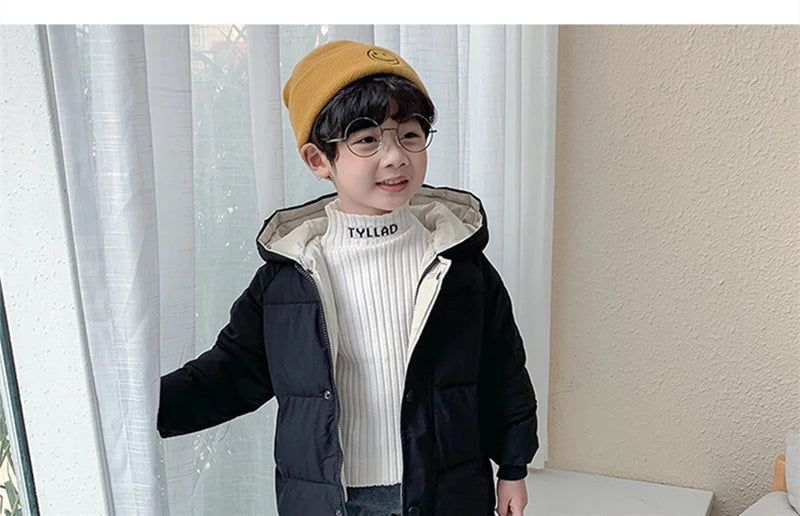 2-12Y Russian Kids Children's Down Outerwear Winter Clothes Teen Boys Girls Cotton-Padded Parka Coats Thicken Warm Long Jackets