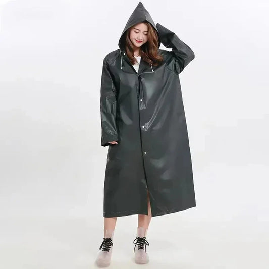 High Quality 1piece EVA Unisex Raincoat Thickened Raincoat Women Waterproof Men Black Camping Waterproof Rainwear Suit