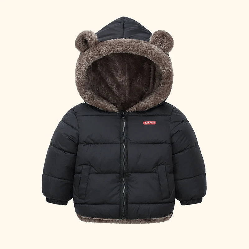 Cashmere Children Coat Winter Thicken Warm Down Jacket Boys Girls Zipper Hooded Kids Jacket Coats Outwear Children Clothing