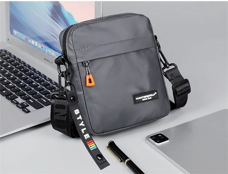 Simple Mini Men Crossbody Bag For Phone Side Bag Casual Waterproof PU Leather Shoulder Bag Business Small Messenger Sling Bags