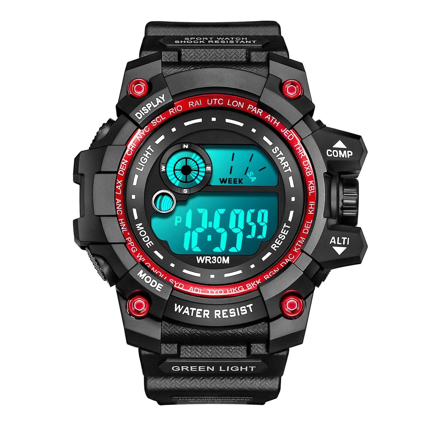 YIKAZE Men's Sport Watch Stopwatch Count Down Multifuction Men Digital Watches Waterproof Outdoor Military Clock Gift Watch