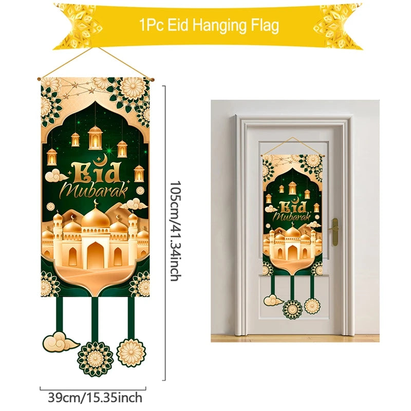 Ramadan Hanging Flag Ramadan Decoration For Home 2024 Kareem Aid EID Mubarak Muslim Islamic Festival Eid Al-fitr Party Supplies