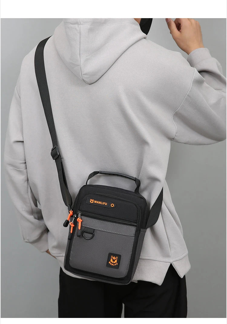 New Fashion Men Shoulder Bag Waterproof Oxford Casual Crossbody Bag For Men Light Weight Messenger Bag Black Nylon Male Handbag