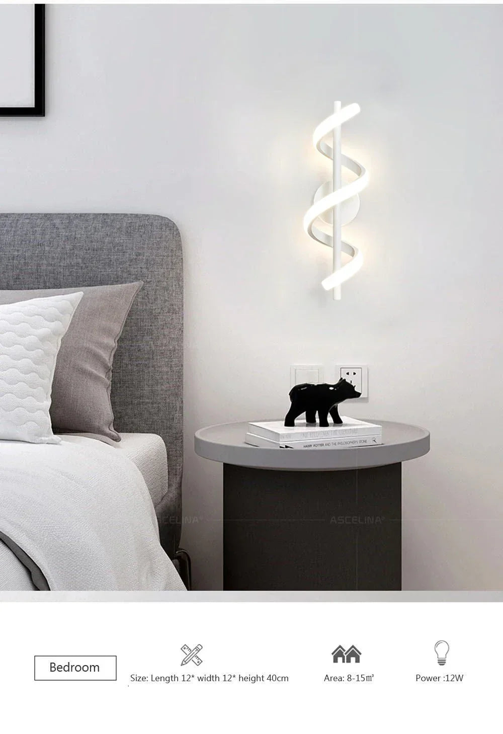 LED Wall Lamp Luxury Black White Gold Wall Decorative Lights For Bedroom Bedside Living Room Corridor Stairs Home Indoor Sconces