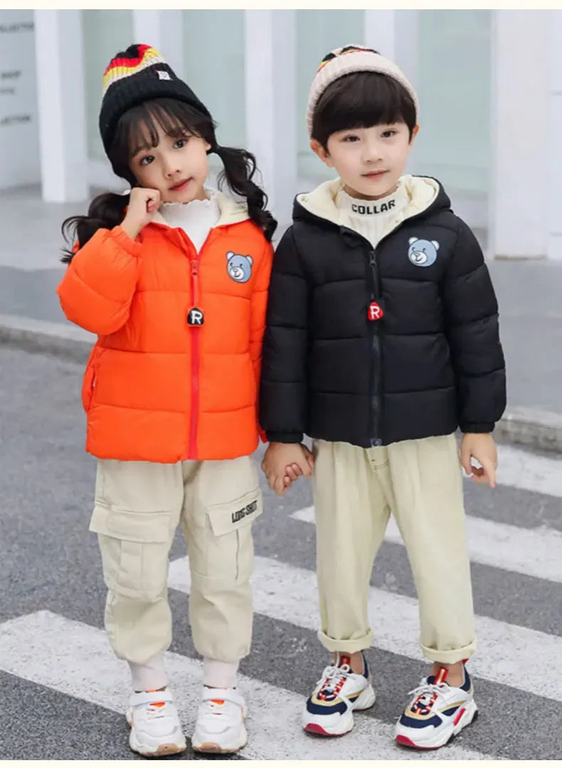 Kids Clothes Children's Jacket Coat Clothing Boy Girl Hooded Thicken Velvet Lining Keep Warm Down Jacket Children Clothing