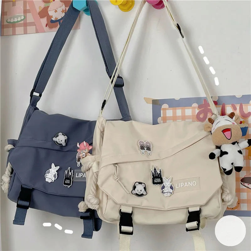 Nylon Handbags Shoulder Bag Large Capacity Crossbody Bags for Teenager Girls Men Harajuku Messenger Bag Student School Bags Sac