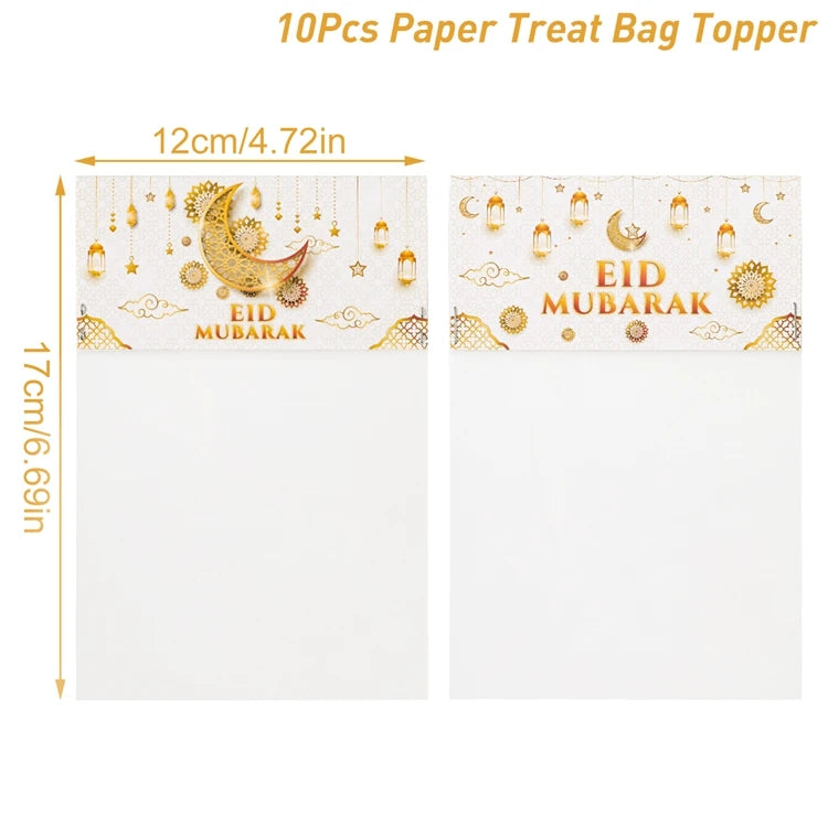 Eid Mubarak Treat Bag Topper Candy Bag Ramadan Decorations For Home 2024 Islamic Muslim Party Decor Ramadan Kareem EID Al Adha