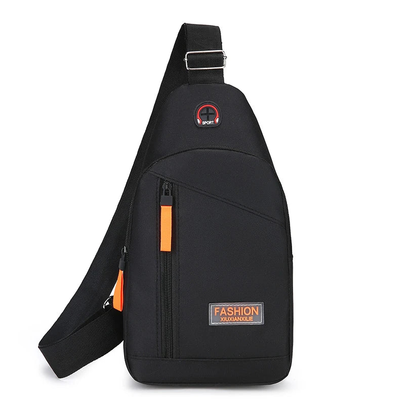 Casual Men Chest Bag Nylon Small Shoulder Bag Running Cycling Belt Sling Bag Outdoor Sport Crossbody Bag Travel Phone Pouch Bag