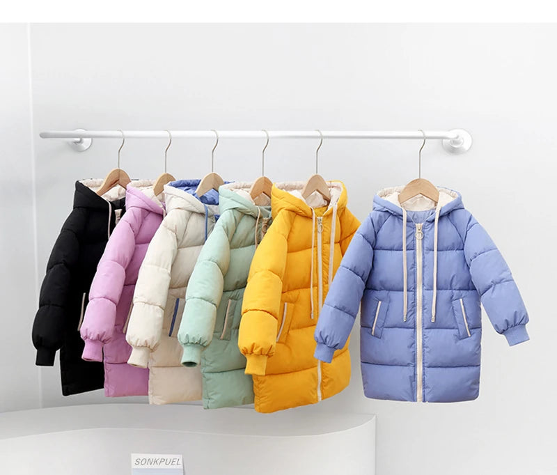 2-12Y Russian Kids Children's Down Outerwear Winter Clothes Teen Boys Girls Cotton-Padded Parka Coats Thicken Warm Long Jackets