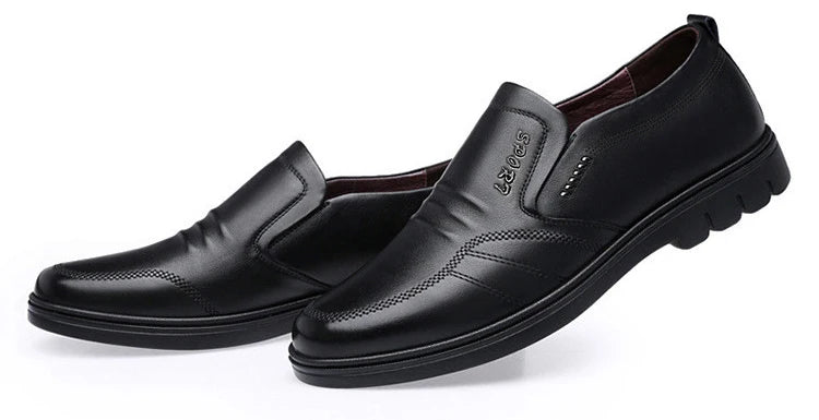 Man Sport Shoe Loafers Men Non-slip Leather Slip-on Black Driving Shoes Sneakers Male Dress Shoes Light Breathable Footwear Flat