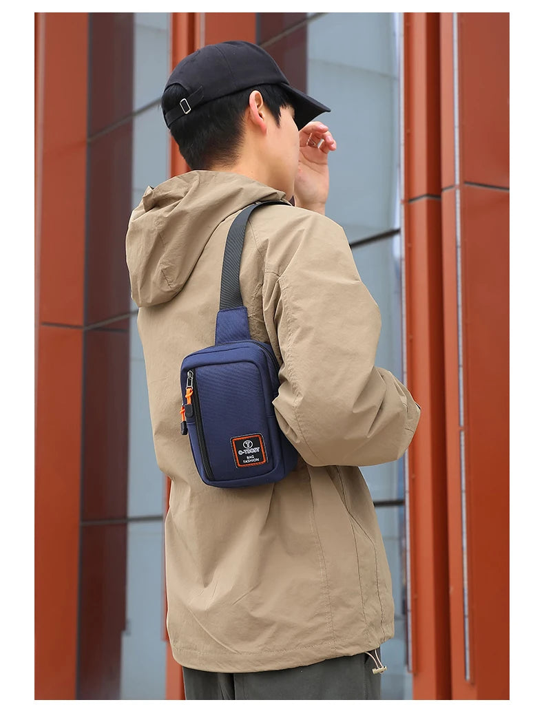 New Men Chest Bag Casual Shoulder Bag Oxford Side Sling Bag Male Sports Outdoor Crossbody Bag For Men Running Cycling Phone Bags