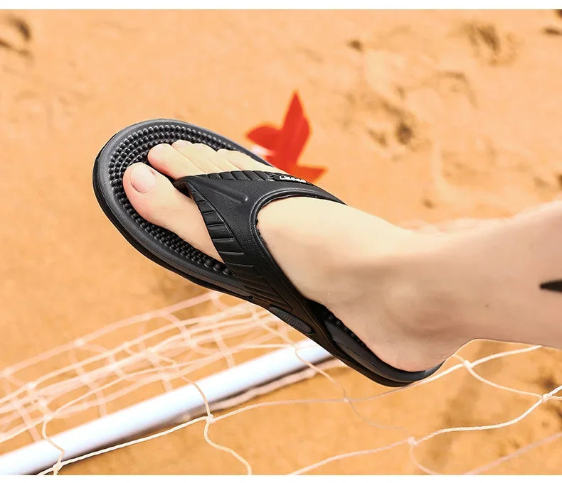 Massage Flip Flops for Men Summer Breathable Beach Shoes Sandals Men Luxury Flip Flops Breathable Plus Big Size Men Slippers 46