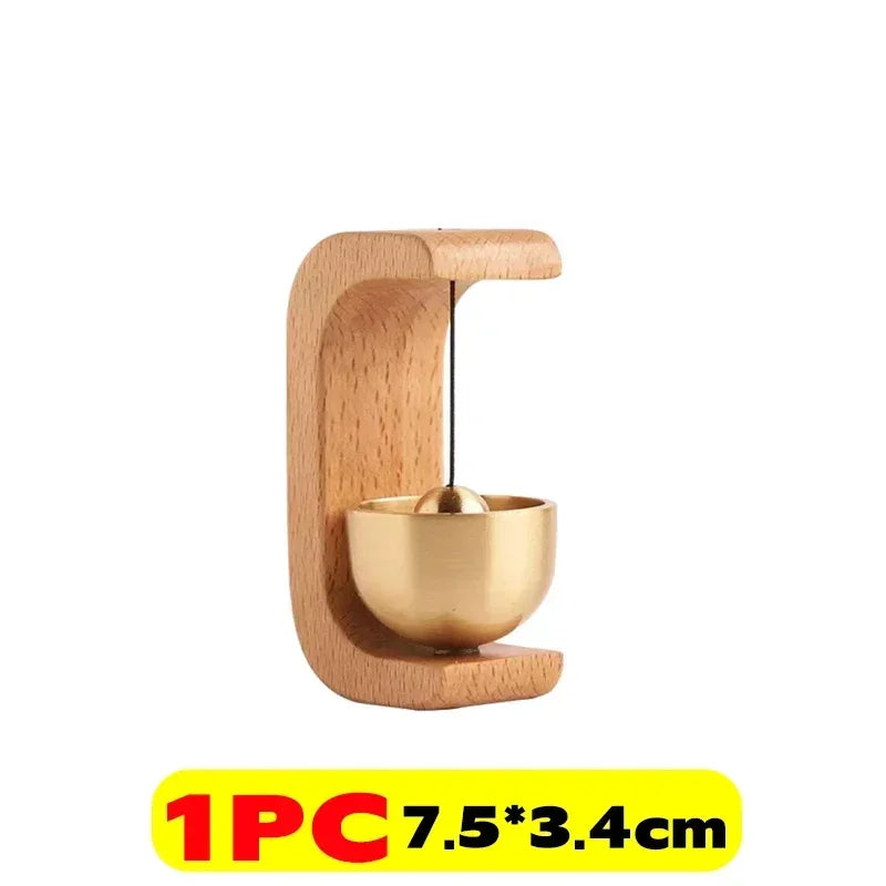 Wireless Doorbell Solid Wooden Doorbell Magnetic Brass Wind Chimes Wireless Jingle Bell Entrance Door Bell Pendant Home Decor