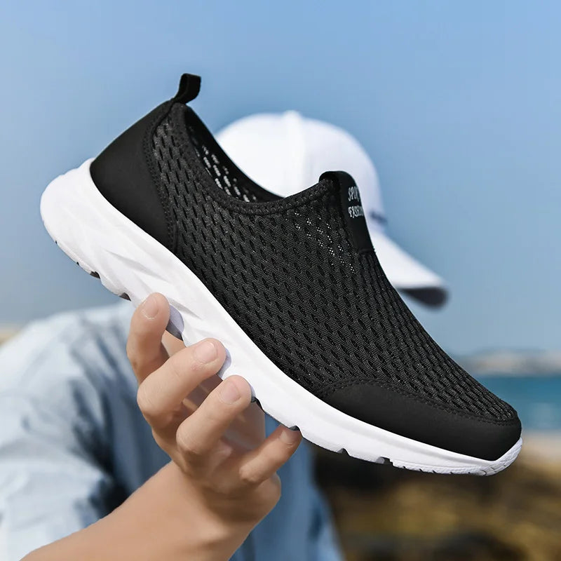 YRZL Men's Sneakers Breathable Mesh Men Casual Shoes Outdoor Non-Slip Big Size Loafers Walking Lightweight Male Tennis shoes