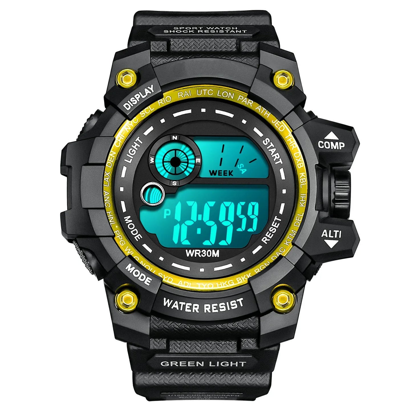 YIKAZE Men's Sport Watch Stopwatch Count Down Multifuction Men Digital Watches Waterproof Outdoor Military Clock Gift Watch