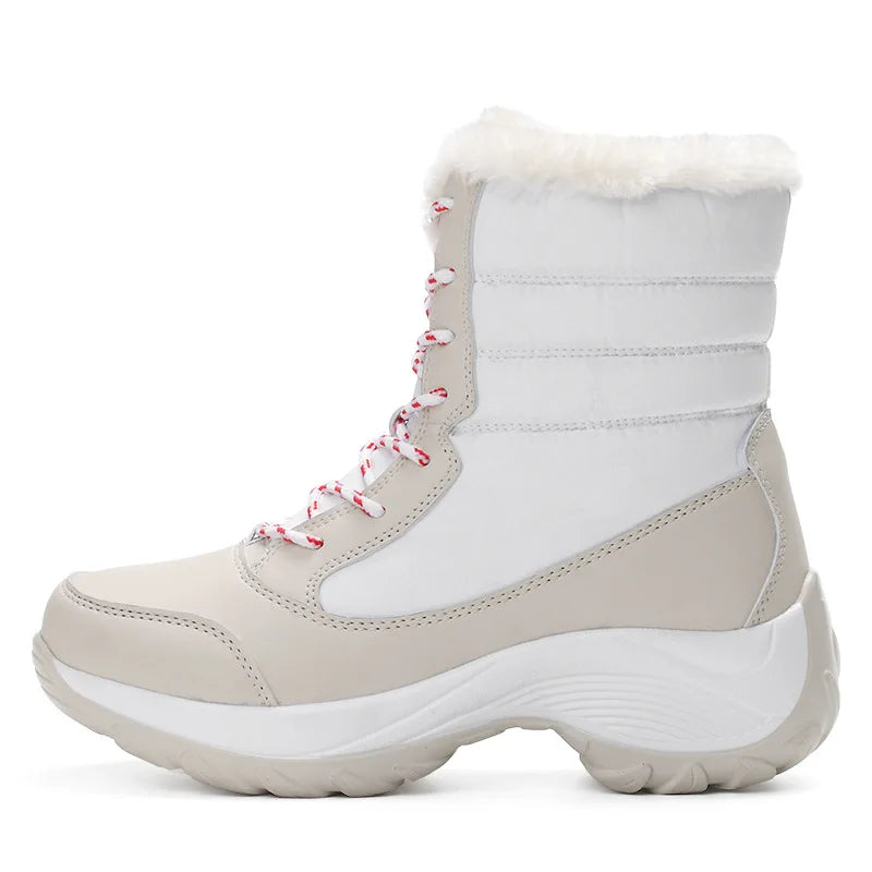 Snow Boots Women Platform Boots Non-slip Women Winter Shoes Fur Warm Ankle Boots for Women Wedges Waterproof Thigh High Boots