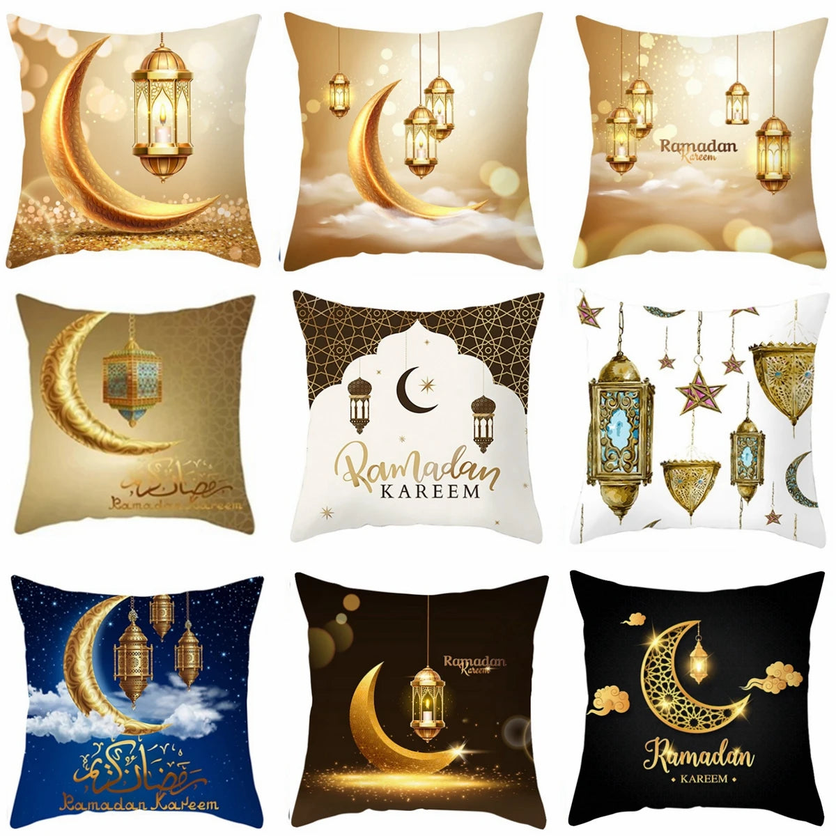 Eid Mubarak Cushion Cover Pillow Case Ramadan Kareem Decoration For Home 2025 Muslim Islam Party Decor Gift Eid Al Adha Supplies