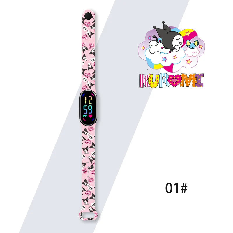 MINISO Kuromi Girls Watches for Kids Sport Wristband Touch Bracelet Waterproof Children Digital Watch Women Clock relogio montre