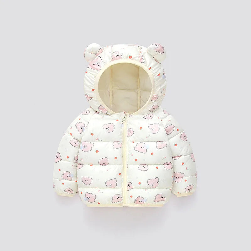 Winter Children Down Jacket Hooded Cartoon Baby Down Coats Ultralight Cotton Padded Kids Down Jackts Warm Children Clothing