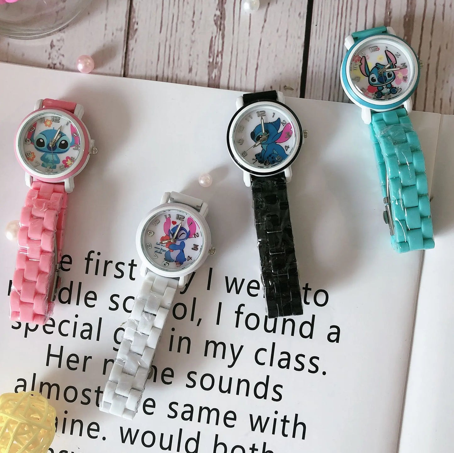 Disney Stitch Children Watches For Girls Cartoon animation Kids Women Quartz Watch Clock School Gift reloj infantil