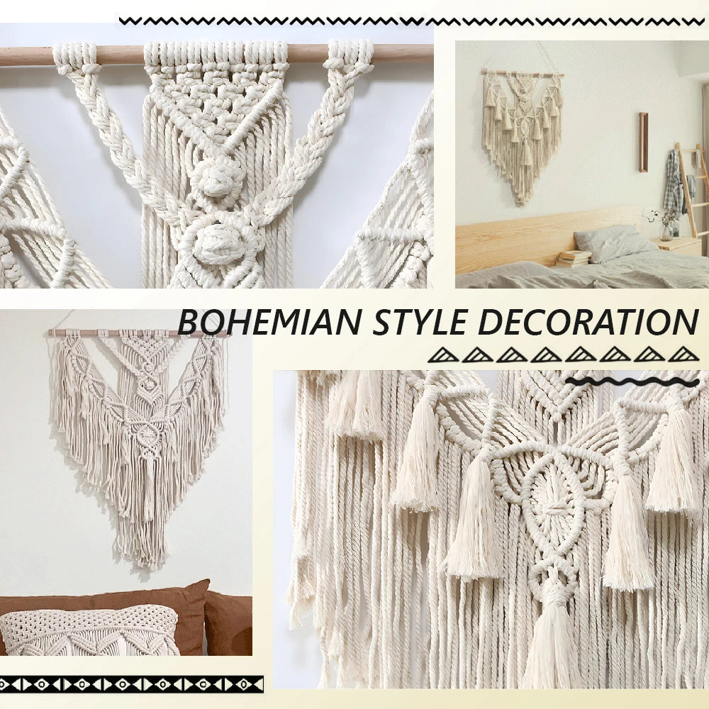 Macrame Wall Hanging Tapestry Wall Decoration Cotton Bohemian Hand Woven Nordic Style Living Room Home Art Decor Beautiful Gifts