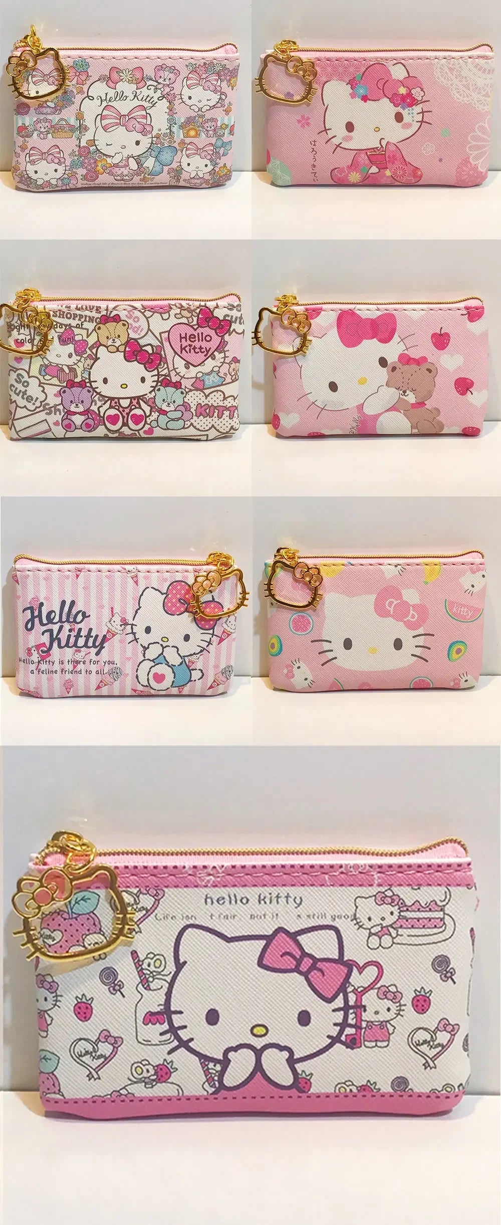 Hello Kitty Cartoon Coin Pouch Purse Sanrio Creative Small Wallet Wholesale My Melody Bags girls purse Kawaii Wallet Kid Purses