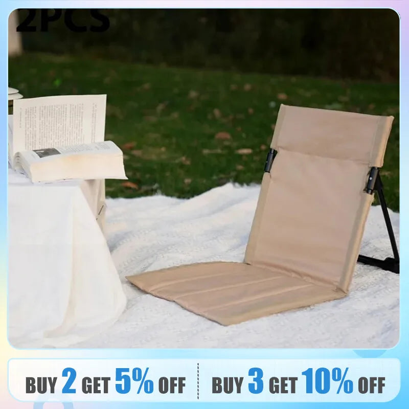 Foldable Camping Chair Outdoor Garden Park Single Lazy Chair Backrest Cushion Picnic Camping Folding Back Chair Beach Chairs