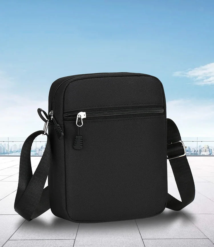 Simple Casual Mini Crossbody Bag Men Nylon Small Shoulder Bag For Men Oxford Black Messenger Side Sling Bag Husband Chest Bag