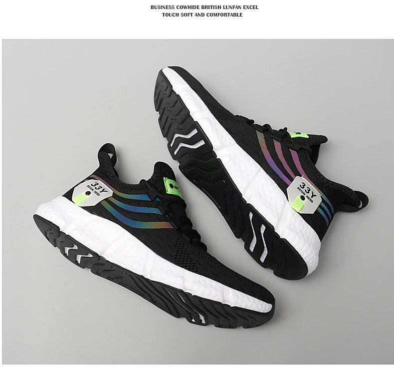 New Men's Sneakers Thick Sole Comfortable Casual Shoes Men Breathable Running Shoes Summer Man Tennis Shoes Large Size Men Shoes