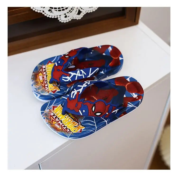 Disney Children's Flip-Flop Summer Indoor Cartoon Girl Mickey Mouse Sandals Princess Girl Slippers Pink Blue Shoes Size 24-35