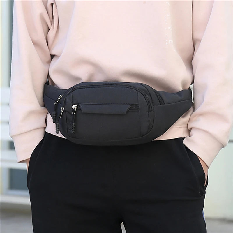 Men's Breast Package Waterproof Outdoor Sports Bag Canvas Pouch Korean-style Waist Bag Fanny Pouch Crossbody Male Banana Bag