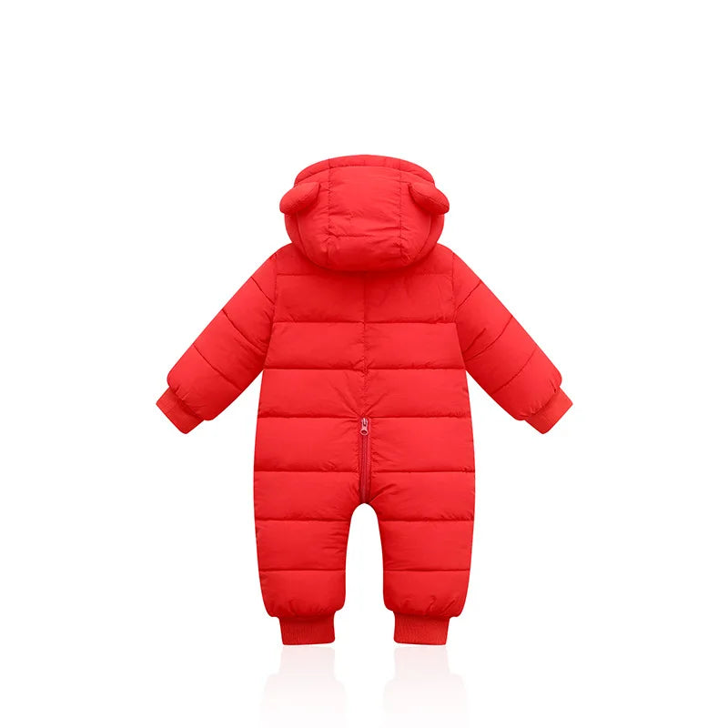 Baby Clothes Winter Thick Warm Jumpsuit Infant Boys Rompers Hooded Outdoor Clothing Cotton Down Jacket Girls Casual Jumpsuits